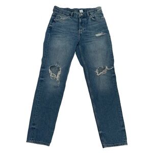 H&M &DENIM Boyfriend Low Waist Distressed Denim Jeans Size 3 Women’s